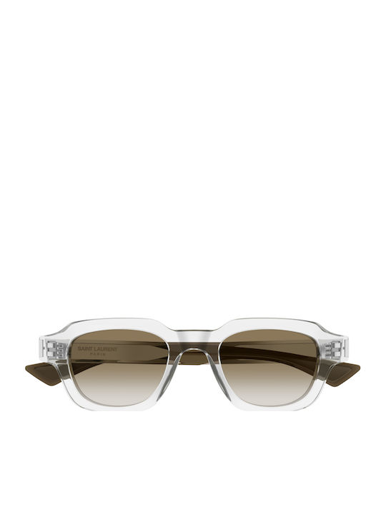 Ysl Ochelari de Soare Pentru Bărbați cu Ramă din Plastic Transparentă și Lentilă Transparentă