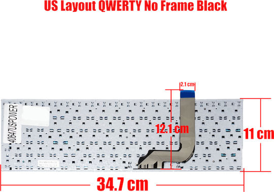 Laptop Keyboard Asus Vivobook 15 A542u A580 X542 X542b X542ba X542u X542ur X542uqr X542un X542uf 90nb0h92-r30fr0 90nb0h92-r30us0 US No Frame Black Code 40647uspower