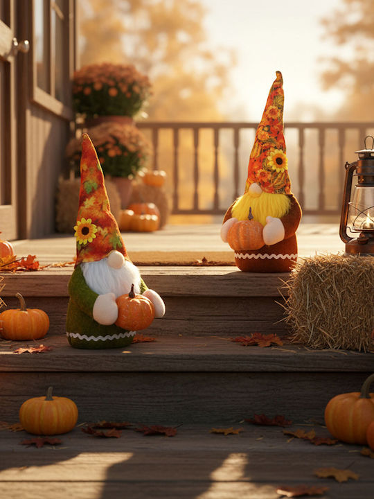 Autumn Decoration Gnome Pumpkin 35 Cm Textile Figurine