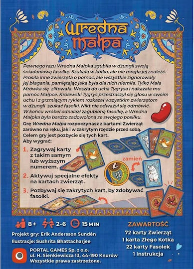 Επιτραπέζιο Παιχνίδι Naughty Monkey για 2-6 Παίκτες 8+ Ετών (PL) Portal Games