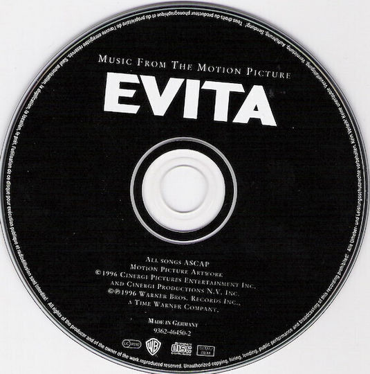 Andrew Lloyd Webber Tim Rice Evita Music From Motion Picture Cd