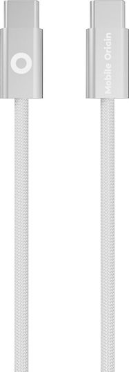 Mobile Origin Braided USB 2.0 Video Cable USB-C Male - USB-C 60W PD White 1m MO-USC-CB11-WHT