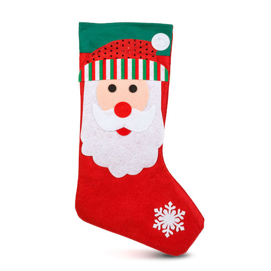 Ciorap Decorativ De Crăciun Material Textil Cu Moș Crăciun / Ren M42xL24.5cm (Diverse Modele/Culori)