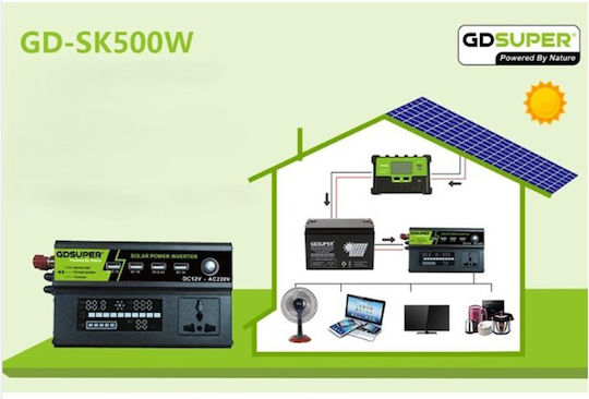 Auto-Stromwandler 500w Umwandlung 12v Gleichstrom 220v AC Mono Phase Gd-sk500w Oem