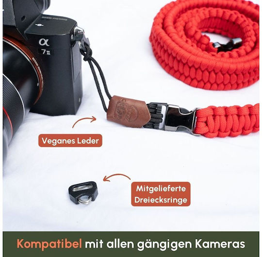 C-rope Camera Strap Traveler Paracord 140cm Bright Red