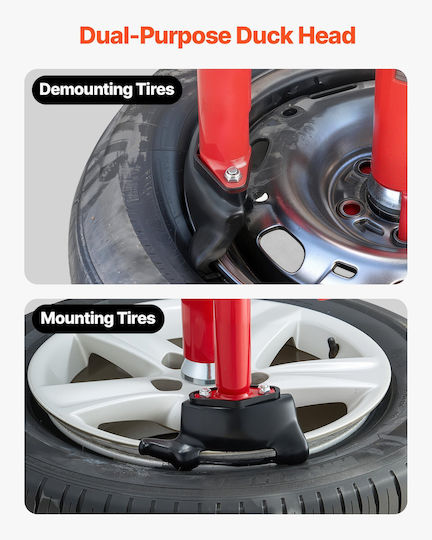 Vevor Manual Tire Changer Duck Head Silver Cone Suitable for 406-533 Mm Wheels Heavy Duty Tire Changer Head Adapter Set Mounting & Removal Tool More Cars Suv Trucks Atv Qcltczg