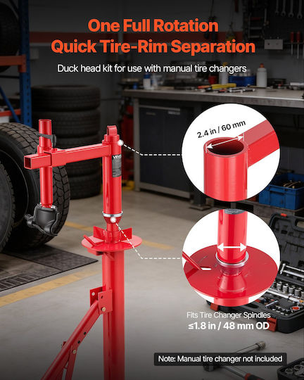 Vevor Manual Tire Changer Duck Head Silver Cone Suitable for 406-533 Mm Wheels Heavy Duty Tire Changer Head Adapter Set Mounting & Removal Tool More Cars Suv Trucks Atv Qcltczg