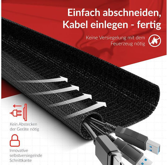 LTC Audio Cablu Flex Wrap Negru PRO5111 1τμχ