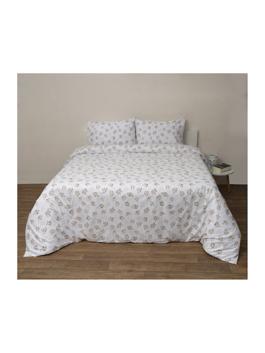 Viopros Cotton Duvet Cover Set 160x200cm Single With Pillowcase & 1 Bed Sheet Anthi Anthi