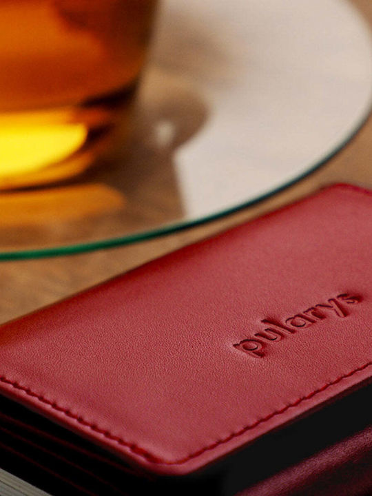 Кожен мъжки портфейл с RFID Червен