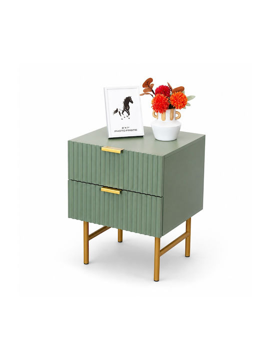 Metallic Green Bedside Table 39x35x50cm
