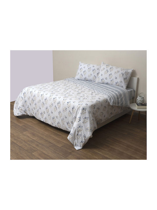 Viopros Set Quilt Semi Double 180x240cm Veroniki White 2pcs