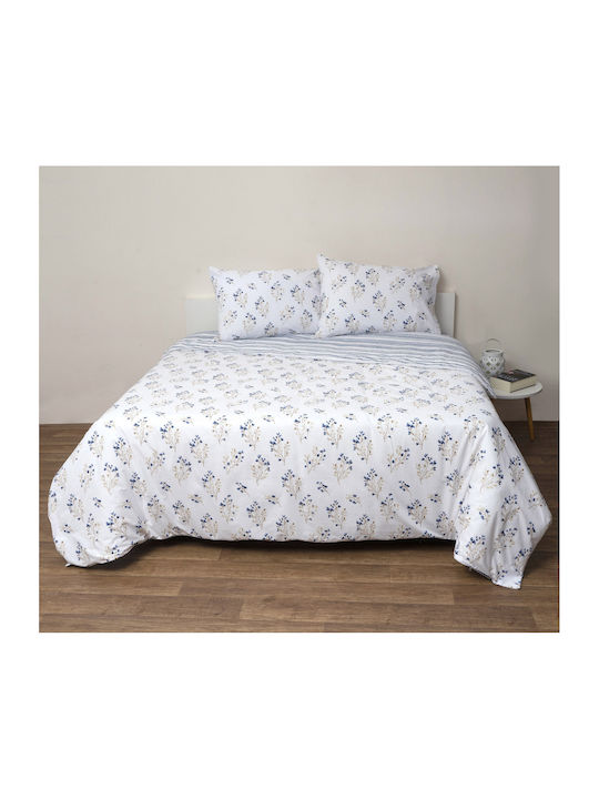 Viopros Set Single Quilt 160x240cm Veroniki White 2pcs