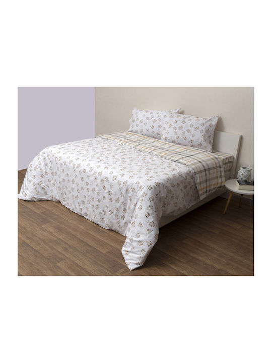 Viopros Set Single Quilt 160x240cm Anthi White 2pcs