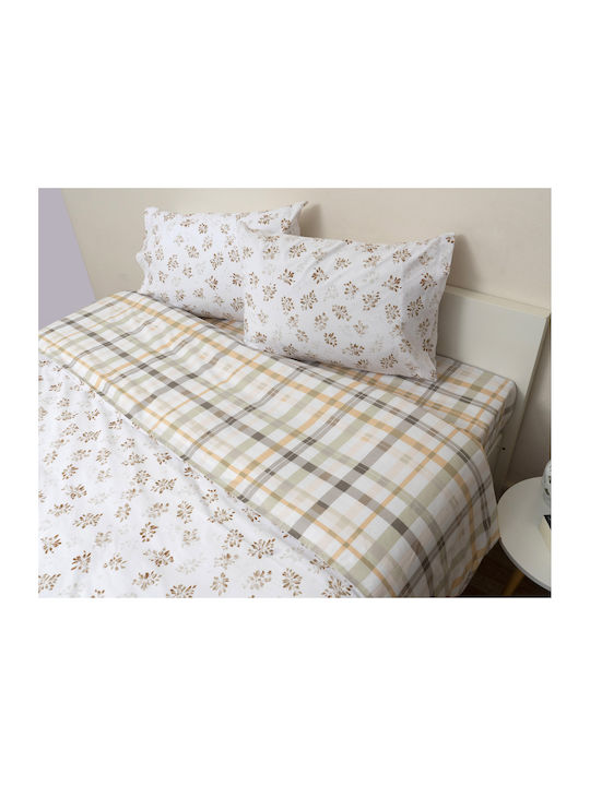 Viopros Set Quilt Semi Double 180x240cm Anthi White 2pcs