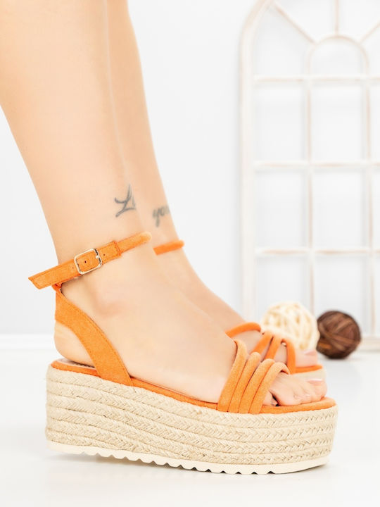 Sommer Damenplattformen Orange