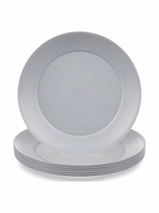 Luminarc Sandy Desert Serving Plate Plastic Grey with Diameter 20.5cm 6 Pieces