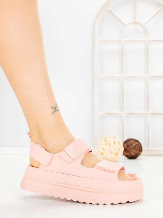 Sandale Casual Damă Flatforme Roz