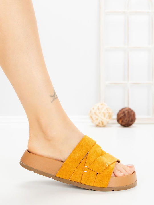 Sandale Casual Damă Flatforme Galbene