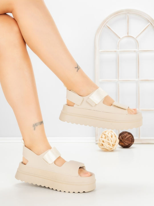 Γυναικεία Σανδάλια Flatforms Μπεζ