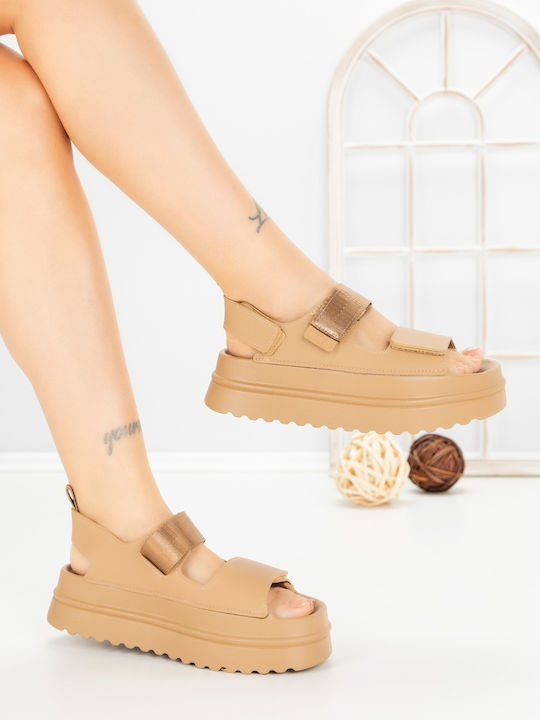 Sandale Casual Damă Flatforme Kaki