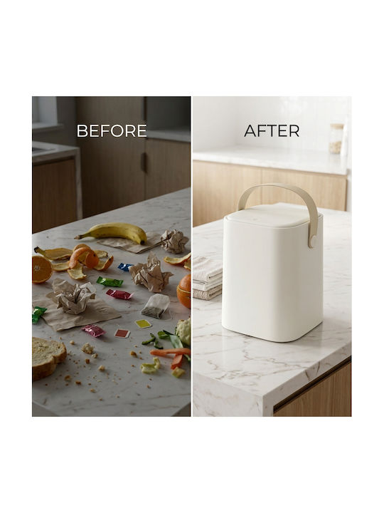 Femmit Waste Bin Handle Inner Bucket 8 L Kitchen & Bathroom White