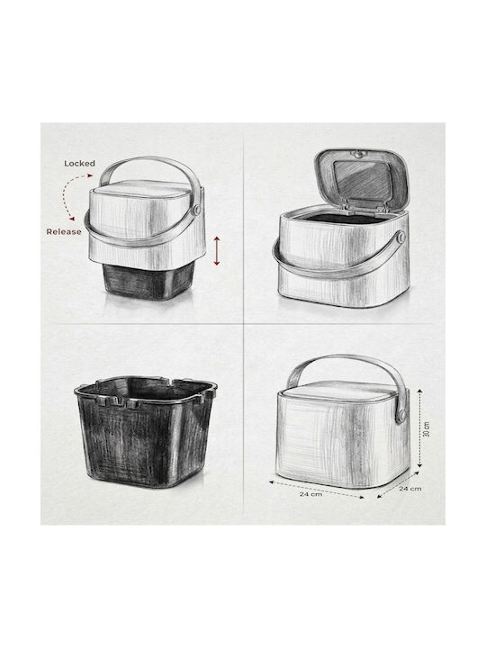 Femmit Waste Bin Handle Inner Bucket 8 L Kitchen & Bathroom White