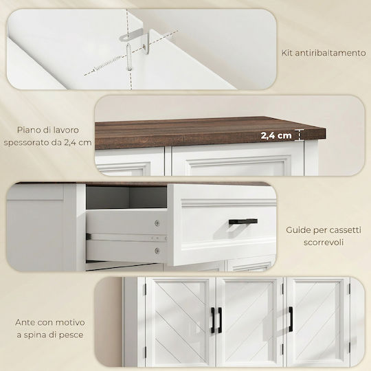 Floor Cabinet White 110x35x80.5cm