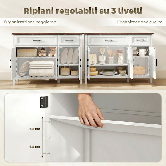 Floor Cabinet White 110x35x80.5cm