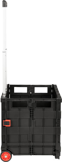 Kunststoff Einkaufswagen Klappbar Schwarz 35x39x92cm