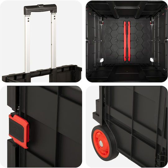 Kunststoff Einkaufswagen Klappbar Schwarz 35x39x92cm