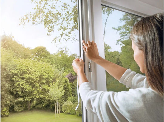 Tesa Moskitonetz Fenster mit Klebeband aus Polyester Grau 180x150cm