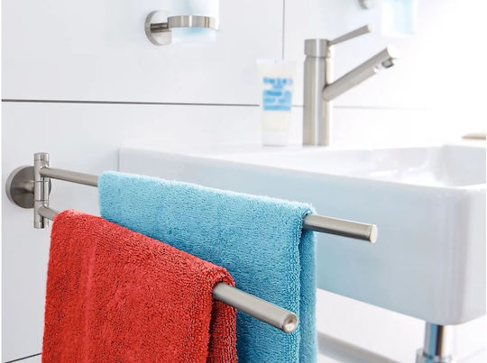 Tesa Moon Bathroom Hook Single with Screws Inox Grey