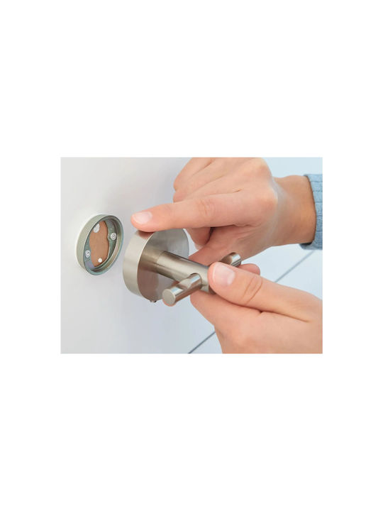 Tesa Moon Badezimmerhaken Einzel mit Schrauben Inox Grau