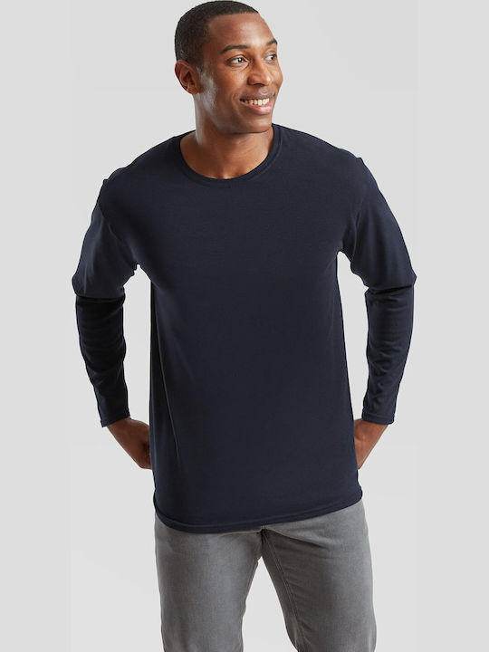Fruit of the Loom Ikonisches Unisex Werbebekleidung Langärmeliges T-Shirt Marineblau