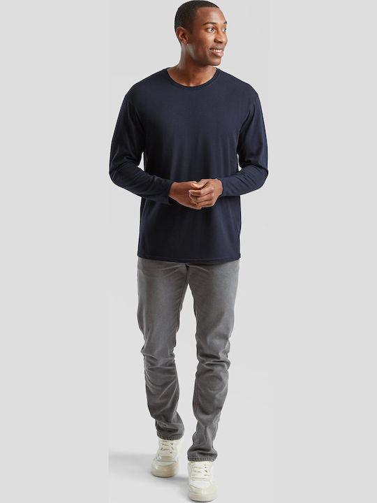 Fruit of the Loom Iconic Унисекс Рекламен T-shirt Дълъг Ръкав Deep Navy