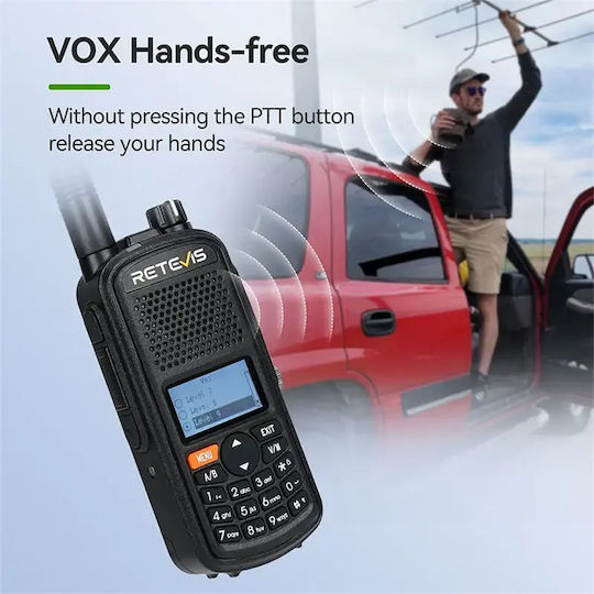 Retevis A61 CB- und Zwei-Wege-Funkgerät UHF/VHF 5W mit Monochrom-Display