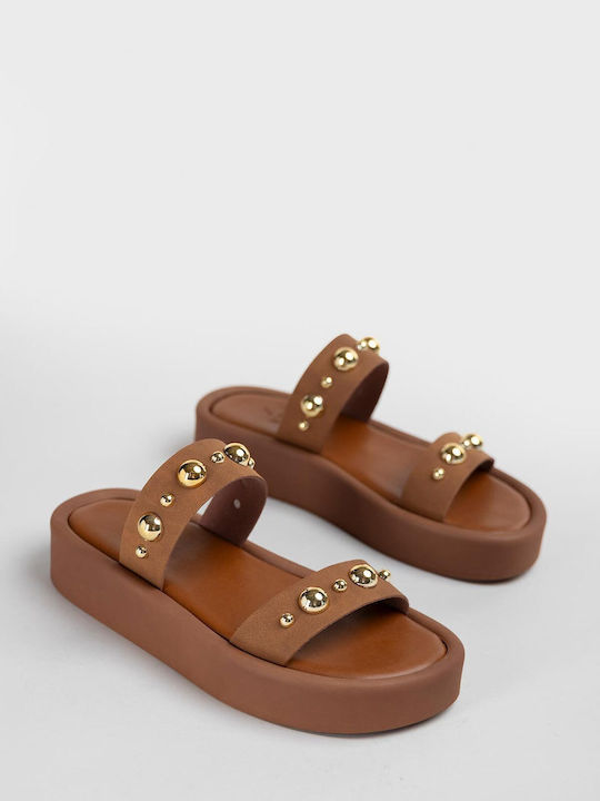 Women's Flat Sandals Tabac Brown