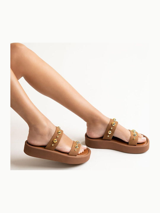 Women's Flat Sandals Tabac Brown