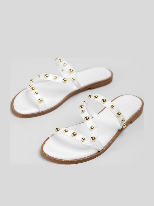 Women's White Flat Sandals