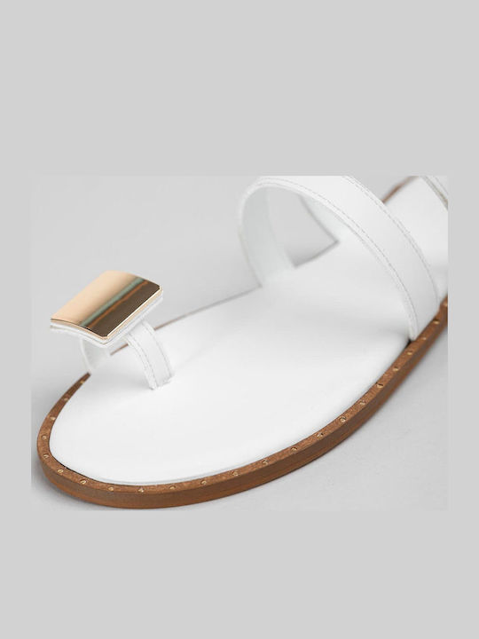 Women's White Flat Sandals