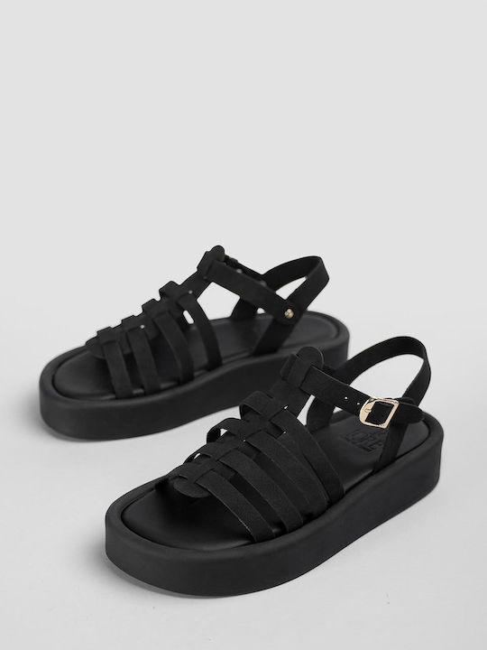 Γυναικεία Σανδάλια Gladiator Flatforms Μαύρα