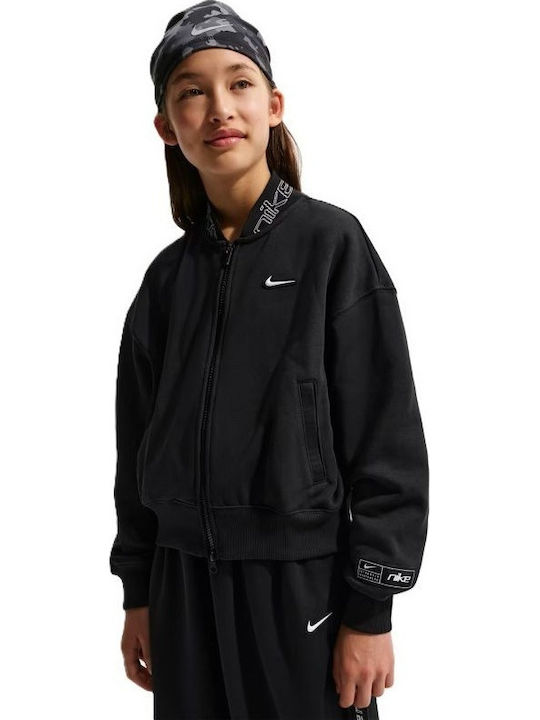 Sportlich Kinderstrickjacke Fleece Schwarz