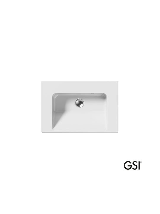 GSI Norm Επιτοίχιος Κρεμαστός / Επικαθήμενος Νιπτήρας Πορσελάνης 60x40cm White