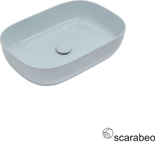 Scarabeo Aufgesetztes Waschbecken Porzellan 56x39cm Glossy