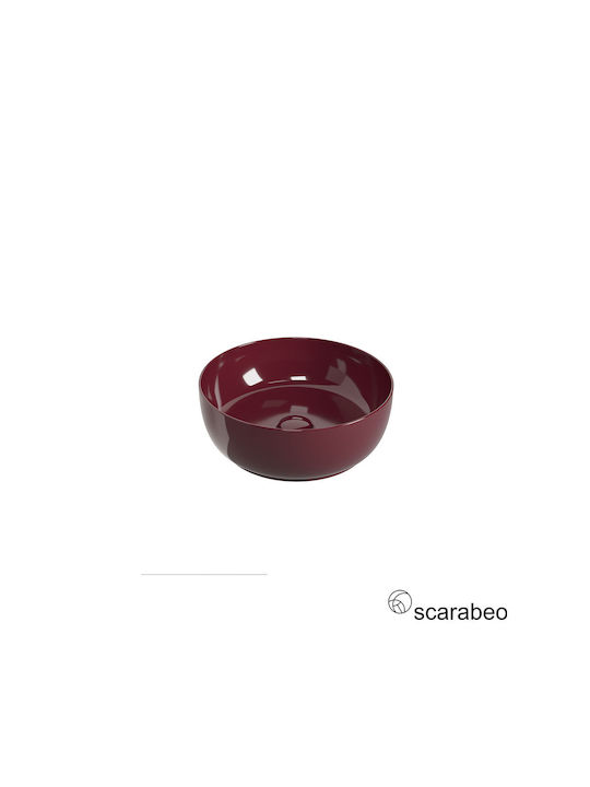 Scarabeo Glam Надеждна мивка Порцелан 39x39cm Cherry Glossy