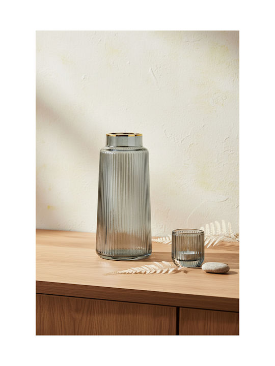 Mondex Dekorative Vase Glas Grau 12xY26cm