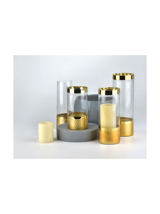 Mondex Διακοσμητικό Βάζο Γυάλινο Serenite Χρυσό Φ9.5xΥ25cm