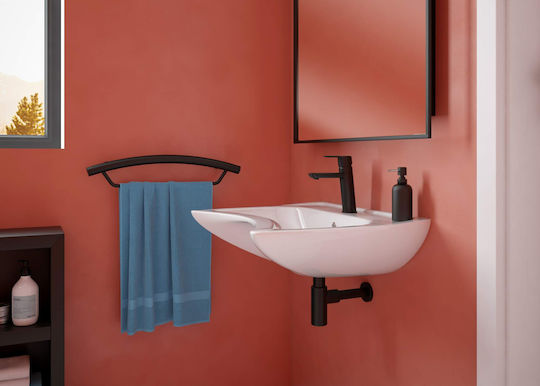 Deante Brak Bathroom Rail Single Wall-Mounted Screws Black