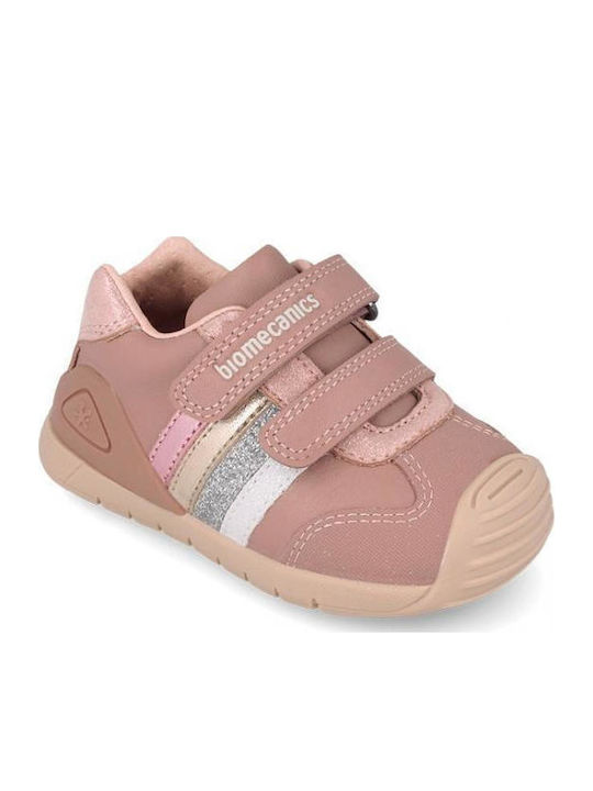 Kids Sneakers High Anatomic with Hoop & Loop Closure Pink